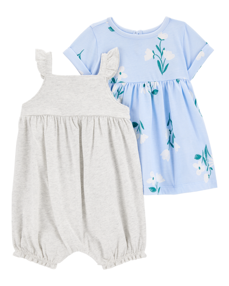 2-Piece Floral Dress & Romper Set Carter's