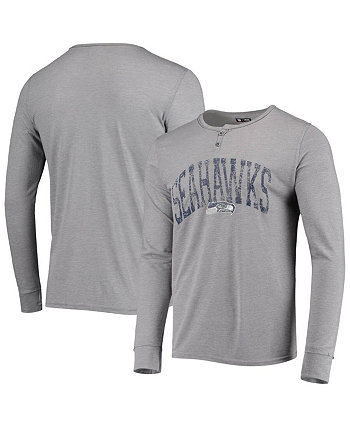Мужская серая футболка для сна с длинным рукавом Seattle Seahawks Takeaway Henley Concepts Sport