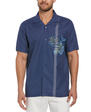 Мужская рубашка из смесового льна с тропическим принтом Big & Tall Cubavera