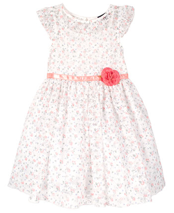 Кружевное платье с развевающимися рукавами и принтом для маленьких девочек Pink & Violet