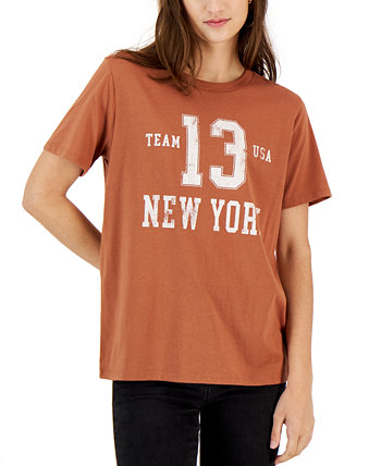 Juniors' New York Relaxed Graphic T-Shirt Grayson Threads Black