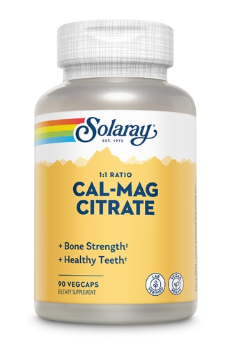 Solaray Cal-Mag Citrate — 90 растительных капсул Solaray