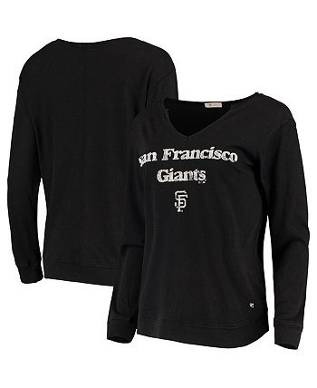 Женская черная футболка с длинным рукавом San Francisco Giants Gamma Notch Neck '47 Brand