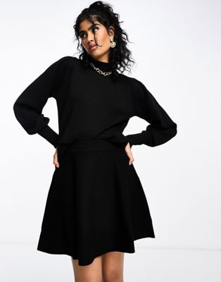Черный вязаный свитер с высоким воротником и объемными рукавами Y.A.S - часть комплекта Y.A.S