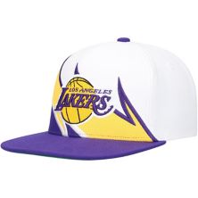 Men's Mitchell & Ness White/Purple Los Angeles Lakers Waverunner Snapback Hat Mitchell & Ness
