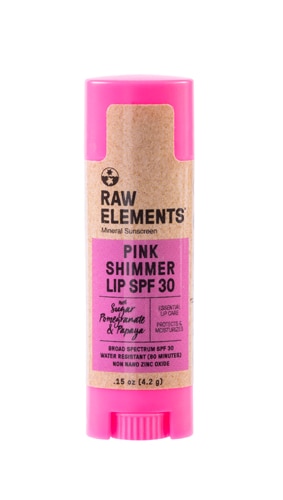 Raw Elements Pink Lip Shimmer SPF 30 – 0,15 унции Raw Elements