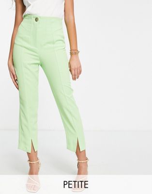 River Island Petite split front pants in bright green - part of a set River Island Petite