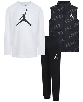 Жилет, футболка и брюки с принтом Little Boys Jumpman, комплект из 3 предметов Jordan