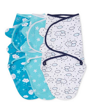 Newborn Swaddles for Baby Boys and Girls, 3 Pack Set, Twinkle The Peanutshell