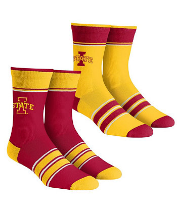 Молодежные носки для мальчиков и девочек Iowa State Cyclones, комплект из 2 носков Team Crew в несколько полосок Rock 'Em