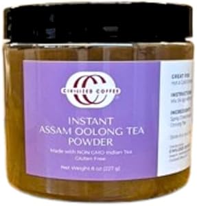 Civilized Coffee Instant Assam Oolong Tea Powder for Hot Tea, Iced Tea & Baking (8 oz) CIVILIZED COFFEE