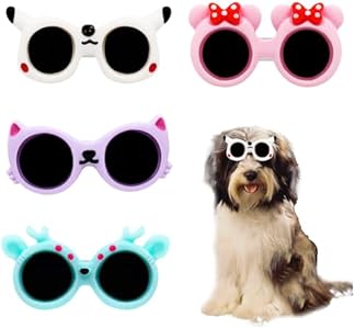 Small Dog Glasses Hair Clips for Pets - 4Pcs Dogs Glasses Alligator Hair Clips Duck Billed Cats Glasses Hair Clips Pet Hair Barrettes Hairpin Dog Hair Accessories for Dog Cat Puppy Pets Xmas Gifts Pejlnd