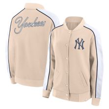 Women's Fanatics Branded Tan New York Yankees Luxe Lounge Full-Snap Jacket Fanatics