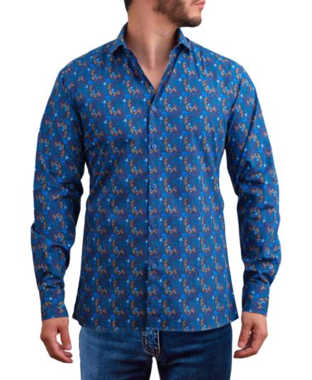 Рубашка Modern Fit с геометрическим принтом Saryans Arthur