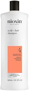 Nioxin System 4, Cleansing Shampoo With Peppermint Oil, Treats Sensitive Scalp & Provides Moisture, For Color Treated Hair with Progressed Thinning, Various Sizes Nioxin