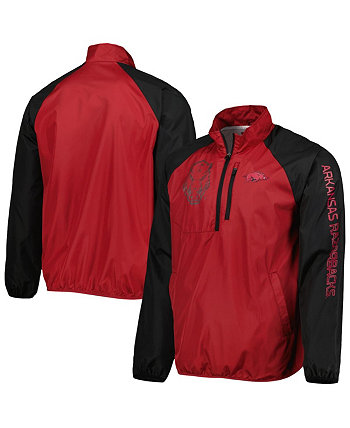Мужская куртка Cardinal, Black Arkansas Razorbacks Point Guard Raglan Half-Zip Jacket G-III Sports
