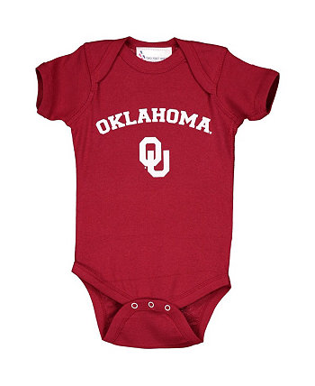 Infant Boys and Girls Crimson Oklahoma Sooners Arch and Logo Bodysuit Two Feet Ahead