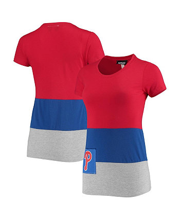 Женская красная приталенная футболка Philadelphia Phillies Refried Apparel