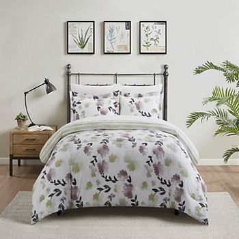 Chic Home Everly Green 5-piece Twin / Twin XL Reversible Floral Print Duvet Cover & Sheets Set Chic Home