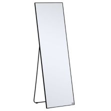 HOMCOM стеклянное зеркало в полный рост, отдельностоящее или настенное зеркало для платья для спальни, гостиной, ванной комнаты, черное HomCom