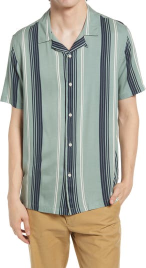 Stripe Short Sleeve Button-Up Shirt TOPMAN