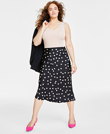 Женская юбка-комбинация миди в горошек, созданная для Macy's On 34th