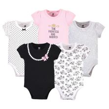 Hudson Baby Infant Girl Cotton Bodysuits, Toile 5-Pack Hudson Baby