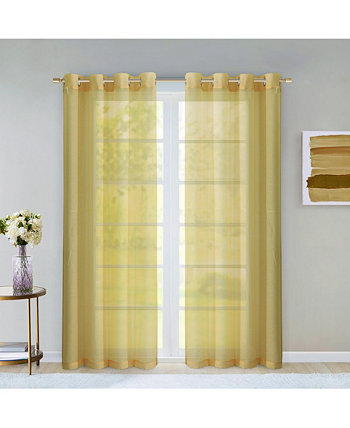 Прозрачная оконная панель с люверсами Malibu Linen Look, 110 "x 84" Dainty Home