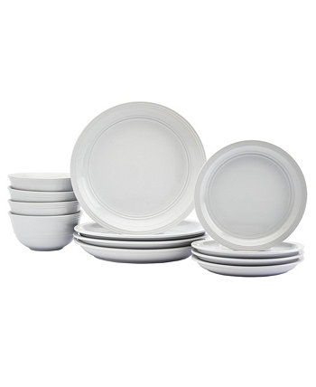 Набор столовой посуды Farmhouse White из 12 предметов, сервиз для 4 человек Tabletops Unlimited