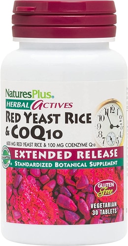NaturesPlus Herbal Actives Красный дрожжевой рис и коэнзим Q10 — 30 вегетарианских таблеток NaturesPlus