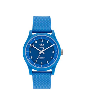 Часы унисекс Solar Project One с синим ремешком из смолы 39 мм Adidas