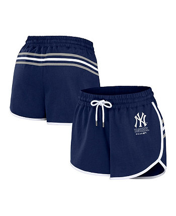 Женские темно-синие шорты с логотипом New York Yankees WEAR by Erin Andrews