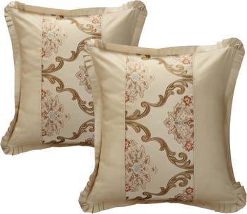 King Marchesi Decorator, качественная жаккардовая ткань для обивки, полный комплект одеяла для главной спальни, набор из 9 предметов - бежевый CHIC
