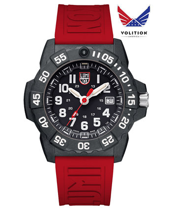 Мужские часы Swiss Volition Special Edition Navy Seal Military Dive Red Rubber Strap 45mm Luminox