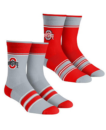 Молодежные носки Ohio State Buckeyes Multi-Stripe 2-Pack Team Team Sock Set Rock 'Em