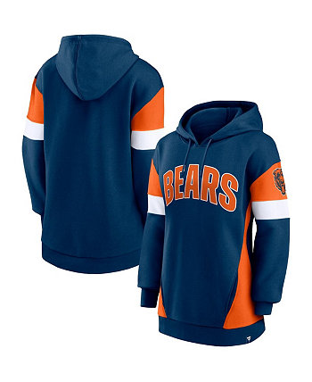 Женский пуловер с капюшоном темно-синего оранжевого цвета Chicago Bears Lock It Down Fanatics