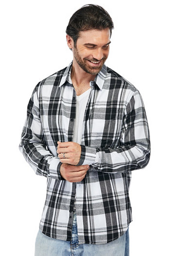 Men's Button Down Classic Fit Flannel Shirt Braveman