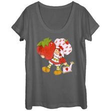 Juniors' Strawberry Shortcake Watering Can Graphic Tee Licensed Character