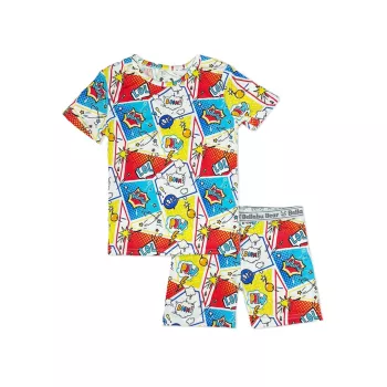 Baby Boy's, Little Boy's &amp; Boy's Comic Hero T-Shirt &amp; Shorts Pajama Set Bellabu Bear