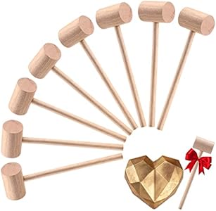 16 Pack Mini Wooden Hammer for Chocolate Breakable Heart, Seafood Shellfish Crab Lobster Cracking Tool, Small Solid Hardwood Mallet, Craft Tools, Party Game Props CJFocus