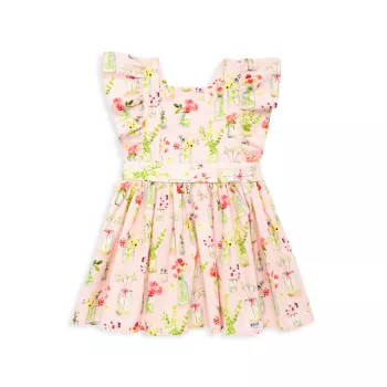 Baby Girl's &amp; Платье для девочки с принтом растений и оборками Worthy Threads