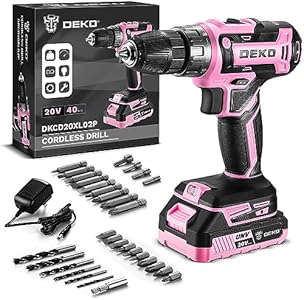 Power Drill Cordless: DEKO PRO Cordless Drill 20V Electric Power Drill Set Tool for Women Drills Cordless with Battery and Charger Drill Driver 20 Volt Drill Driver Kit Blue Dekopro