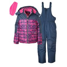 Розовый платиновый снежный нагрудник, пальто и комплект с грелками для ушей для девочек 4–16 лет Pink Platinum