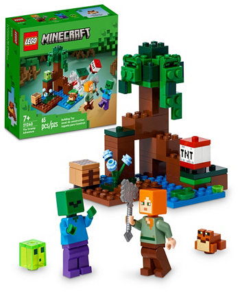 Minecraft The Swamp Adventure 21240 Набор игрушек с фигурками Алекса, зомби, блока слизи и лягушки Lego