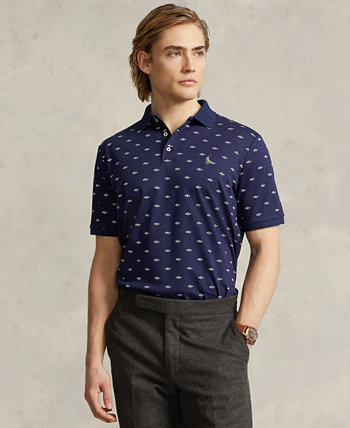 Мужская рубашка поло из мягкого хлопка классического кроя с принтом Polo Ralph Lauren