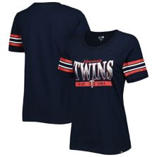 Женская темно-синяя футболка в полоску New Era Minnesota Twins Team New Era
