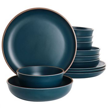 Gibson Home Rockabye 12 Piece Melamine Dinnerware Set Gibson Home