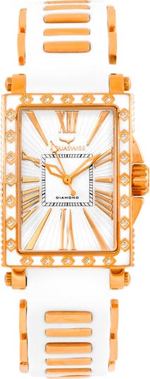Часы Grace с силиконовым ремешком, 58 мм, вес 0,25 карата Aquaswiss