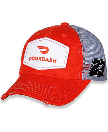 Мужская оранжево-серая регулируемая шляпа Snapback Bubba Wallace DoorDash с винтажной нашивкой Checkered Flag Sports