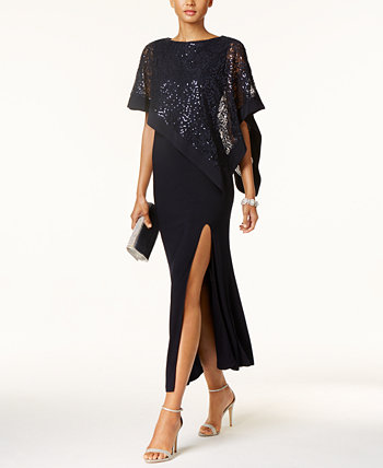 Кружевное платье-накидка с блестками R & M Richards